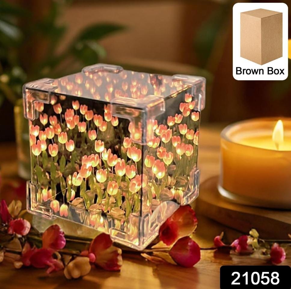 Tulip LED Cube Lamp – Decorative Night Light