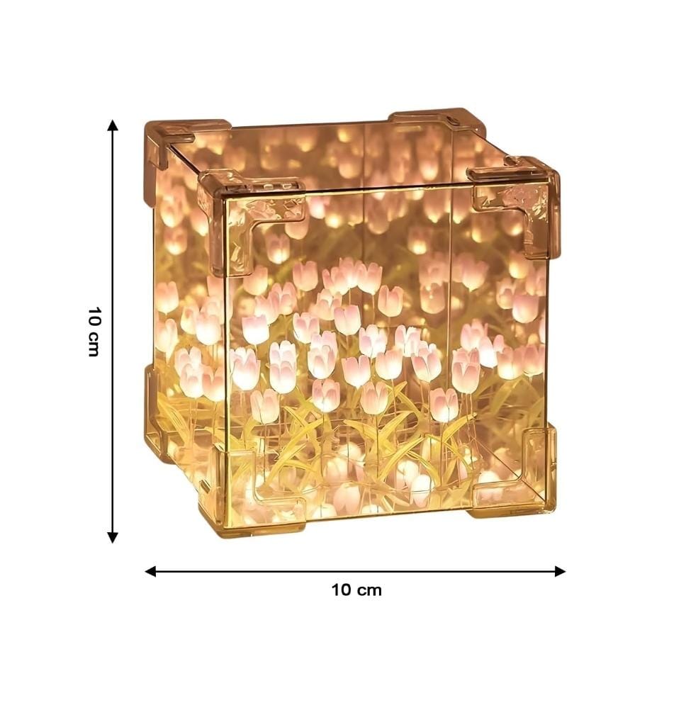 Tulip LED Cube Lamp – Decorative Night Light