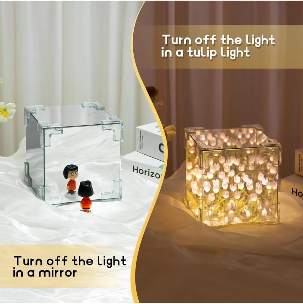 Tulip LED Cube Lamp – Decorative Night Light